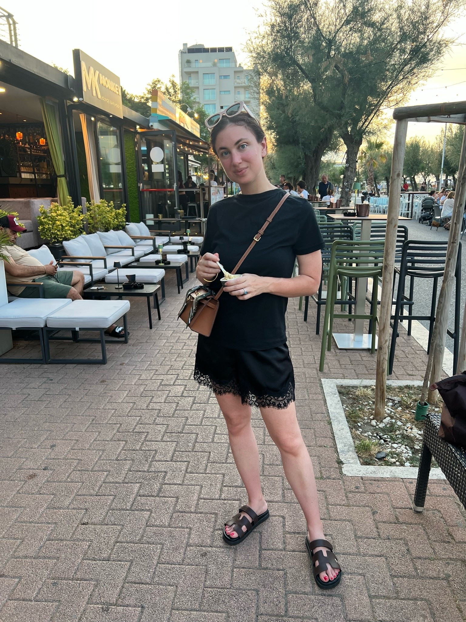 All black summer outfit // lace satin shorts // euro summer outfit 

#hermes #hermesdupe #amazonshoes

#LTKootd
