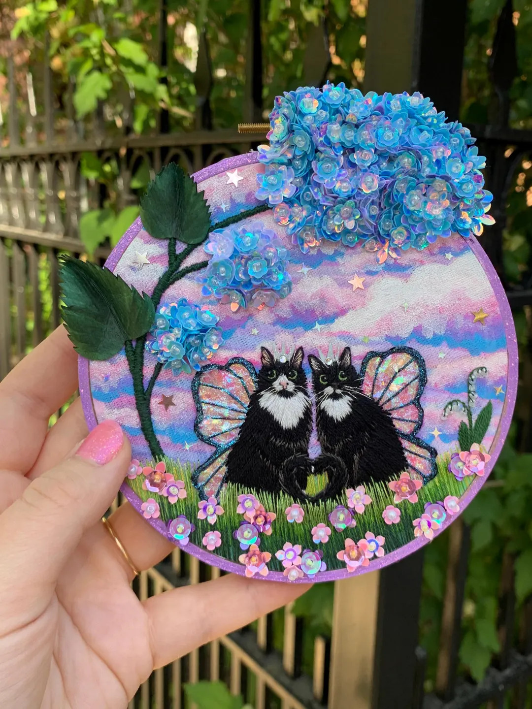 Custom 5 Whimsical Hand Embroidered Pet Portrait - Etsy | Etsy (US)