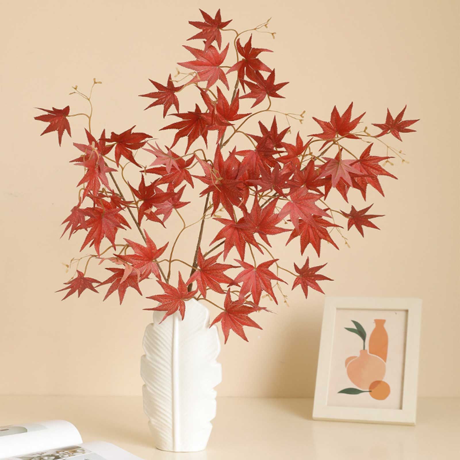 Qnjujn Thanksgiving Decorations 1 PCS Fall Decor Artificial Silk Maple Leaves Branches Set 35.43 ... | Walmart (US)