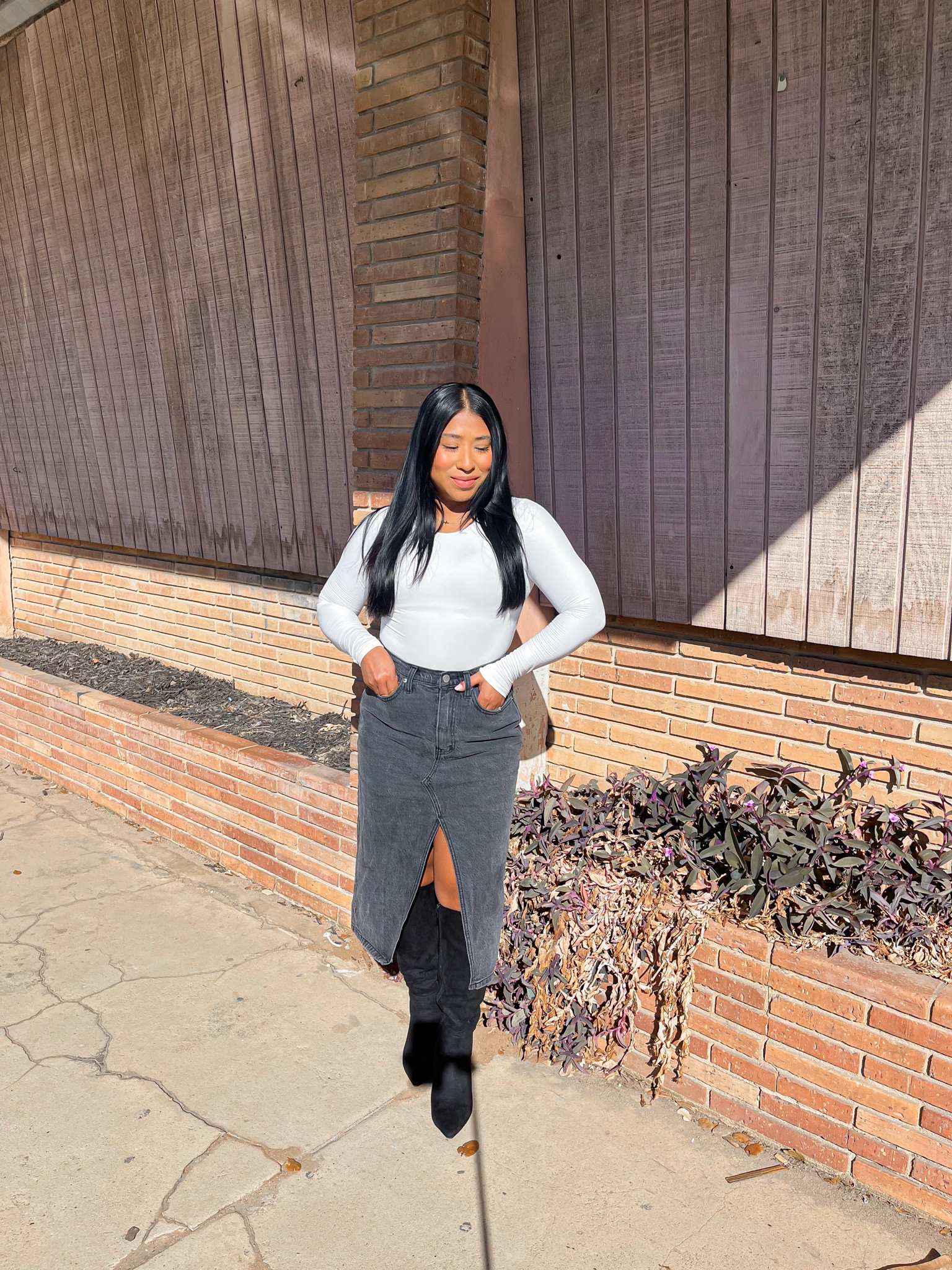 Still obsessed with this outfit. 
Bodysuit (small)
Skirt (27)
Boots (6)

#LTKsalealert #LTKmidsize #LTKfindsunder50