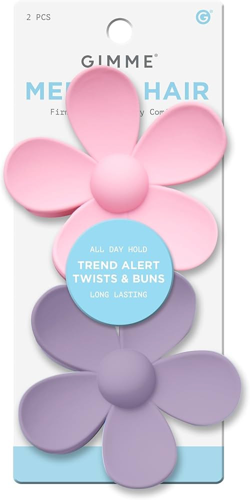 Gimme Beauty Medium Hair Clip - Flower Claw Clip Duo - Aesthetic Accessories for Women - Gentle-G... | Amazon (US)