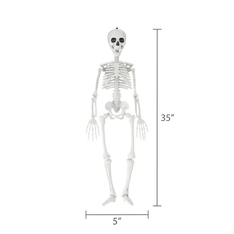 35" Hanging Faux Skeleton Outdoor Decoration, Halloween by Way To Celebrate | Walmart (US)
