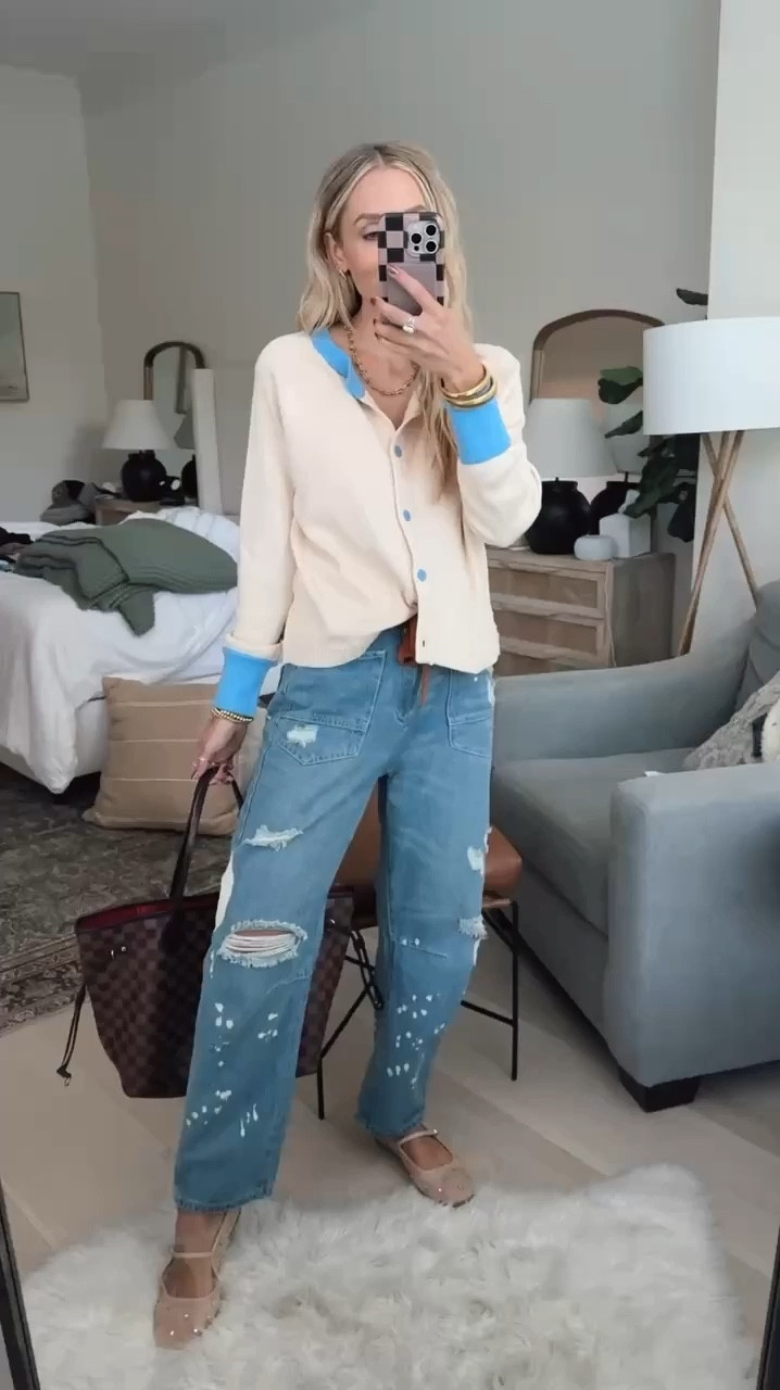 Amazon OOTD. 

Color block sweater / size s tts 
I used the tagging gun linked to open the neckline. 

FP vibe pants, wearing size s / my tts 

Accessories all linked 🤎✨

#LTKStyleTip #LTKWorkwear #LTKShoeCrush