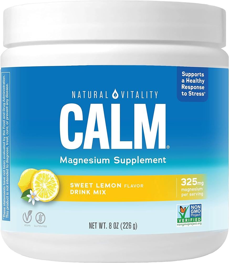 Natural Vitality Calm, Magnesium Supplement, Anti-Stress Drink Mix Powder, Gluten Free, Vegan, & ... | Amazon (US)