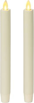 Luminara Set of 2 Moving Flame LED Taper (1x9.75), Flameless Candle, Melted Edge, Smooth Wax, Uns... | Amazon (US)