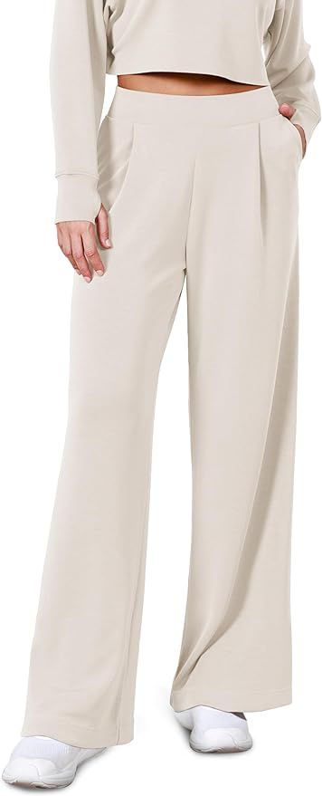 ODODOS Modal Soft Wide Leg Pants for Women High Waist Casual Relaxed Pants with Pockets-29/31 Ins... | Amazon (US)