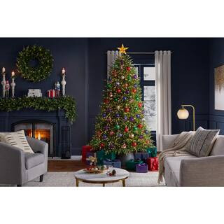 7.5 ft. Pre-Lit LED Grand Duchess Twinkling Balsam Fir Artificial Christmas Tree T27 | The Home Depot