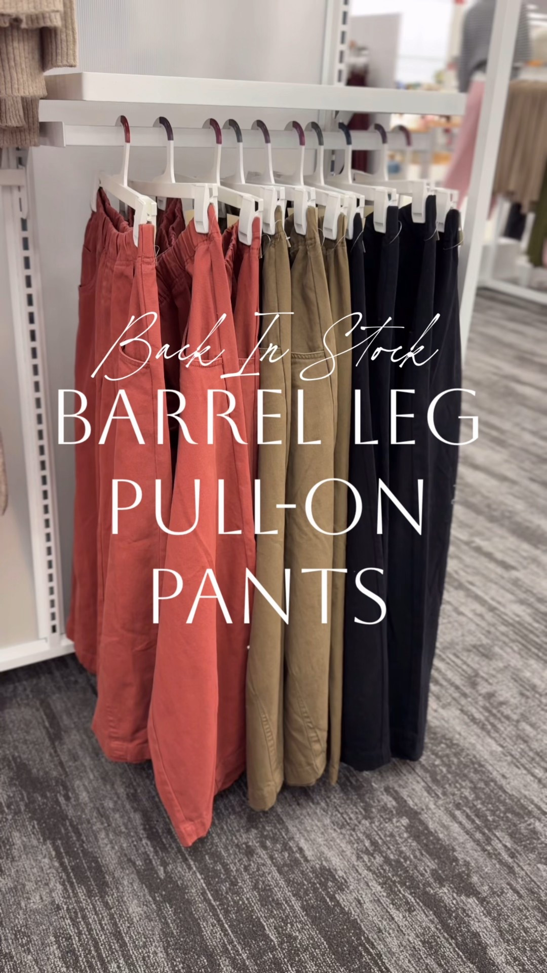 Target must-have barrel leg pull-on pants // back in stock! Love these mid-rise barrel pants from Target! Some of my fave Target pants ever- so comfy and cute! Love the neutral color options! Love the pockets and the elastic waist! Perfect for teachers, work, church, and everyday wear! Did you see the try-on reel I’ve shared of these pants?! The fit is 🔥 yet comfy enough for all day wear!🙌🏻 Three colors available, XS-4X. I recommend grabbing your true size or sizing down one of in between sizes. I’m 5’7” and grabbed the XS. Which color is your fave?👇🏻

#LTKFindsUnder50 #LTKWorkwear #LTKFindsUnder100
