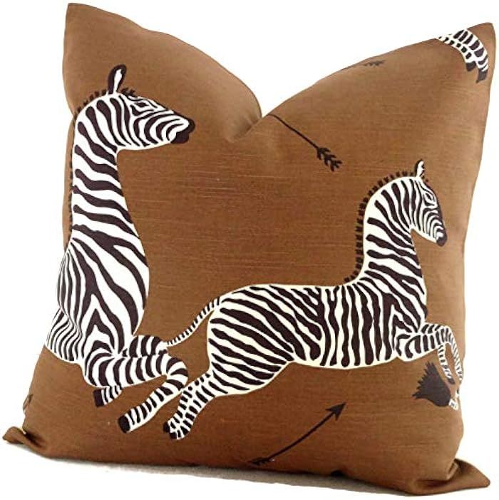 Flowershave357 Brown Scalamandre Zebra Decorative Pillow Cover Square Pillow Eurosham Pillow or L... | Amazon (US)
