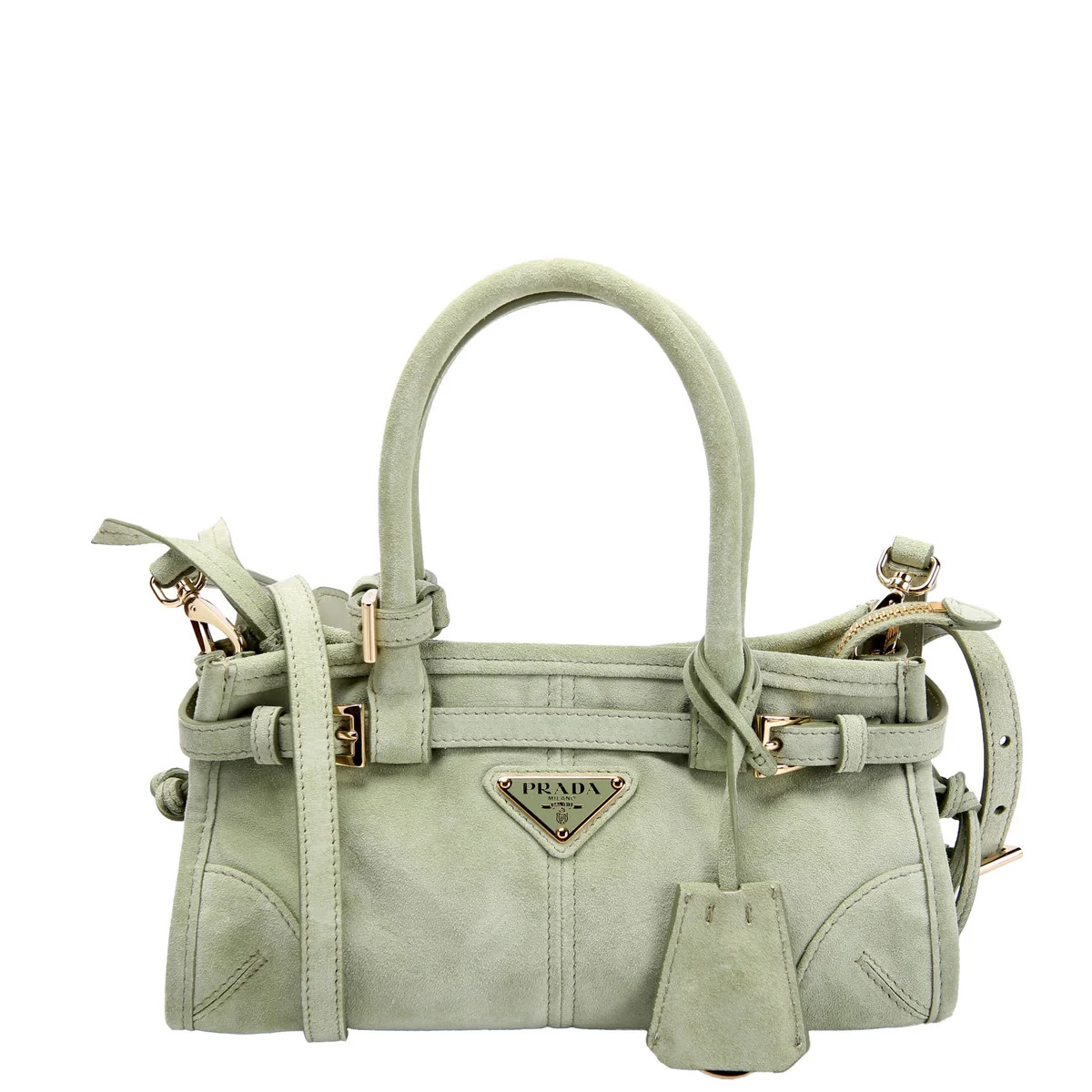 1BA486 Bonnie Suede Shoulder Bag Green | Keeks Designer Handbags