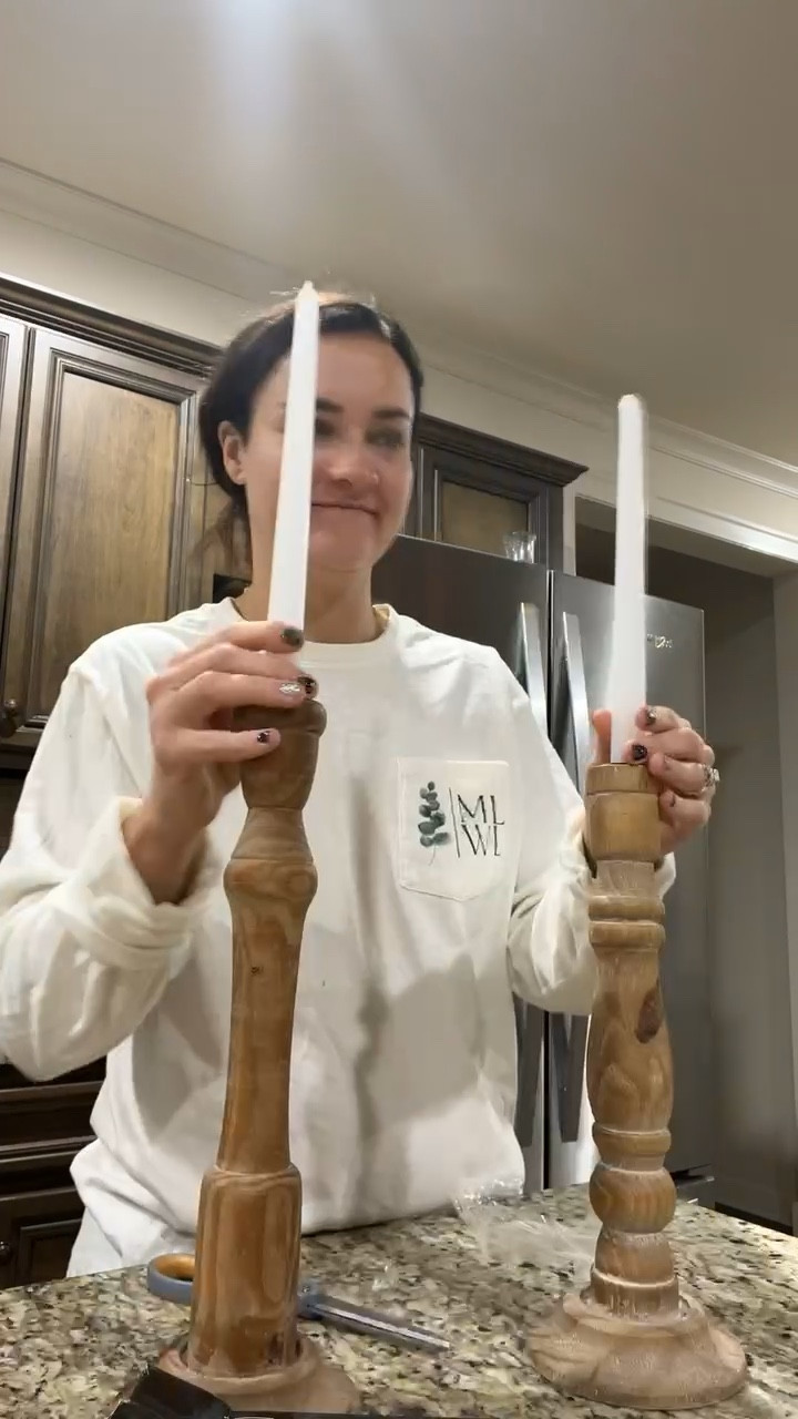 Amazon home finds // taper candles // living room // home decor // dining room // tall wooden candle holders 

#LTKunder50 #LTKFind #LTKhome