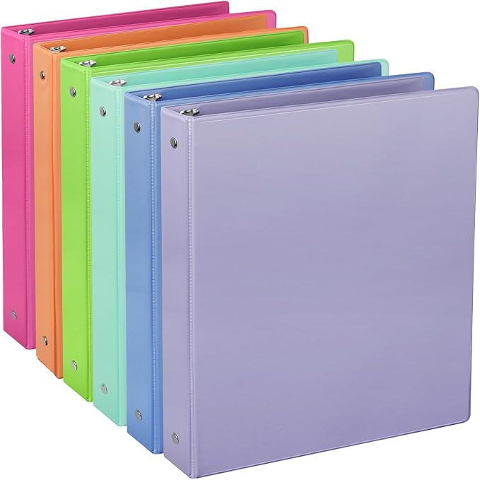 1-Inch Round Ring Binders, Standard 3 Ring Binder Fit Letter Size Paper, Presentation View Binder... | Amazon (US)