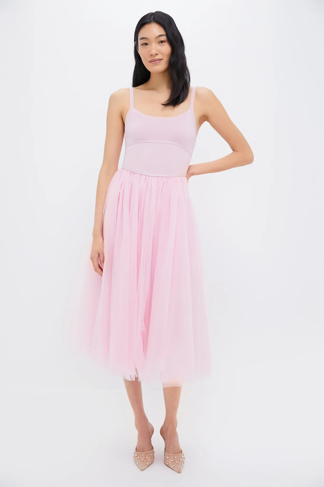 Pink Sleeveless Midi Dress | Tuckernuck (US)