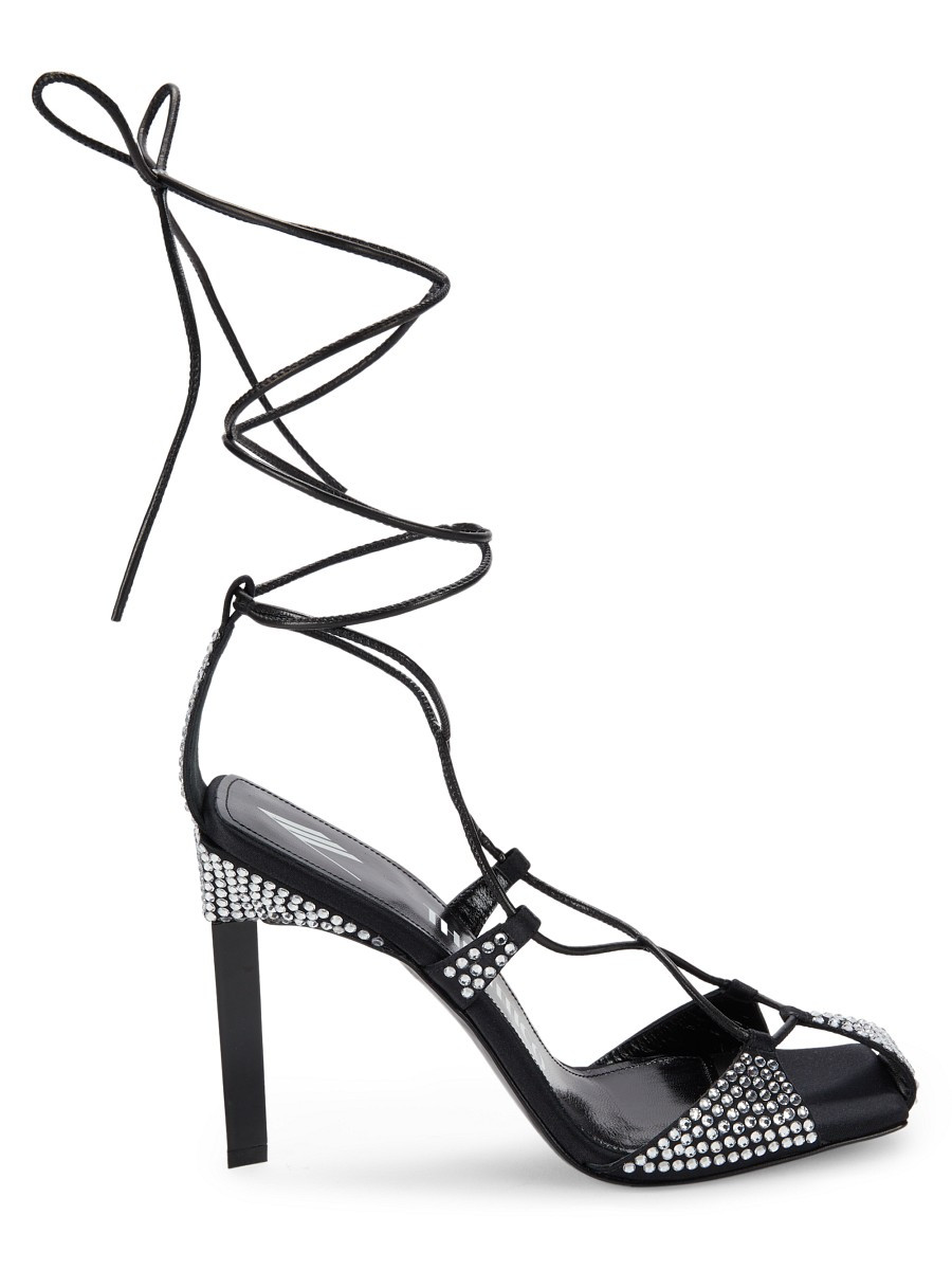 The Attico Women's Adele Embellished Lace Up Pumps - Black - Size 40 (10) | Saks Fifth Avenue OFF 5TH