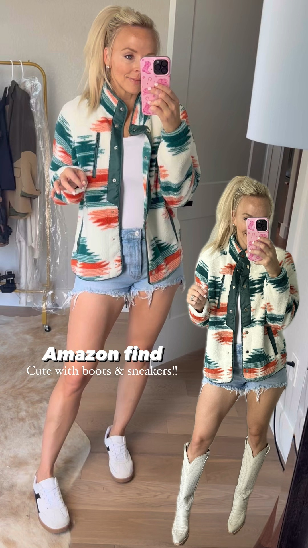 Love this little western style jacket from Amazon! Fits TTS and comes in tons of color variations. Sneakers are TTS and j sized down a half size in the cowboy boots 

#LTKStyleTip #LTKVideo #LTKFindsUnder50
