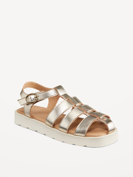 Faux-Leather Platform Fisherman Sandal for Girls | Old Navy (US)
