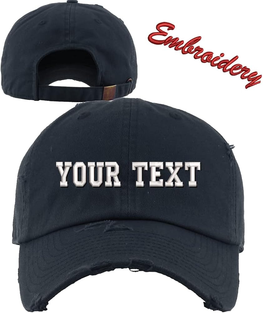 Distressed Baseball Cap KB4005 / Custom Hats/Embroidery Hats/Monogram Hats/Custom Caps | Amazon (US)