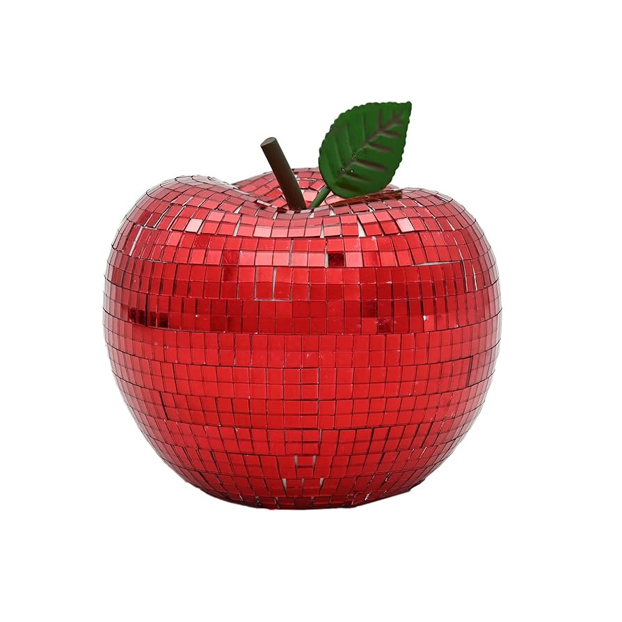 Apple-Shaped Disco Ball Red Mirror-Decor – Vibrant Red Centerpiece for Parties Homes& Special E... | Amazon (US)