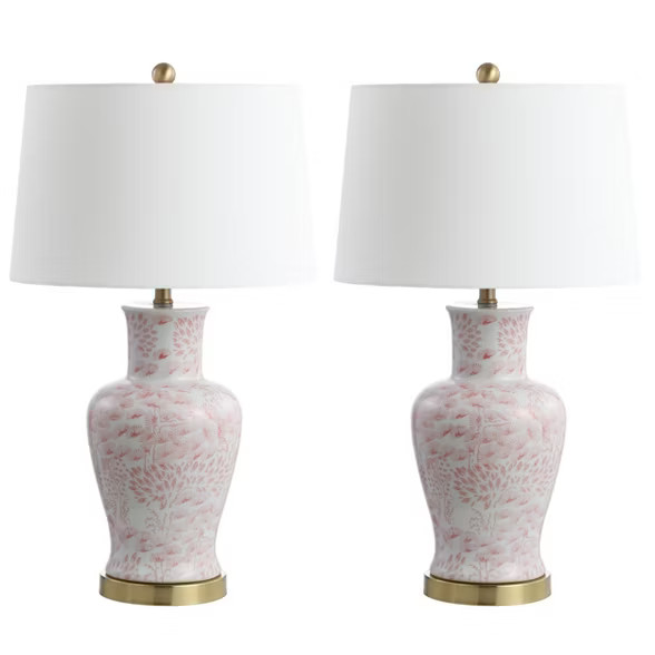 Set of 2 Calli Table Lamps Pink/White (Includes LED Light Bulb) - Safavieh | Target
