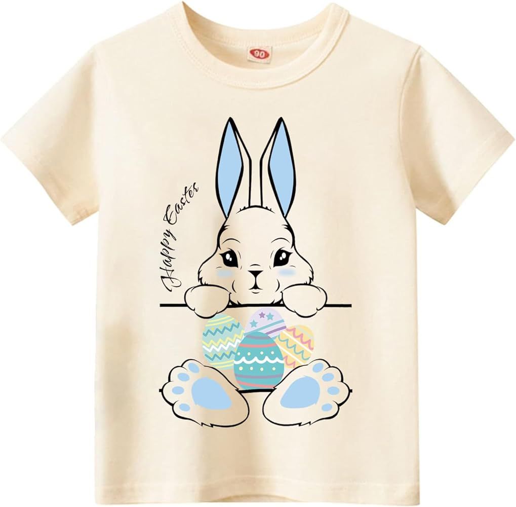 Easter Bunny Shirt for Toddler Boys Girls Kids Eggs-Track Tees Eggs Tractor T-Shirts | Amazon (US)