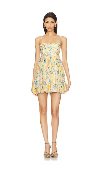 Bubble Skirt Mini Dress in Orange Multi Floral | Revolve Clothing (Global)
