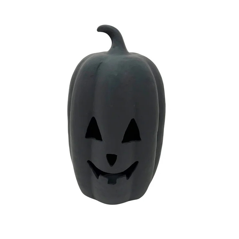 Halloween Black JOL Pumpkin Paper Mache Table Decoration, 12 in, by Way to Celebrate | Walmart (US)