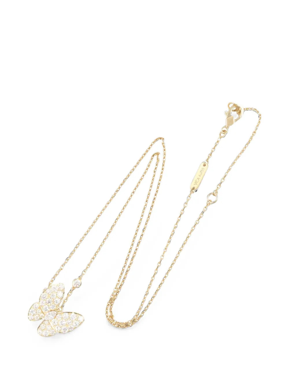 Van Cleef & Arpels Pre-Owned 2010s Two Butterfly diamond necklace - Gold | Farfetch Global