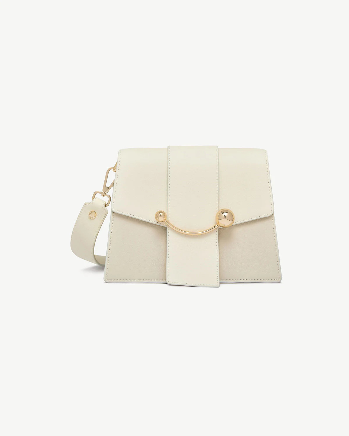 Strathberry - Box Crescent - Leather Shoulder Bag - White | Strathberry