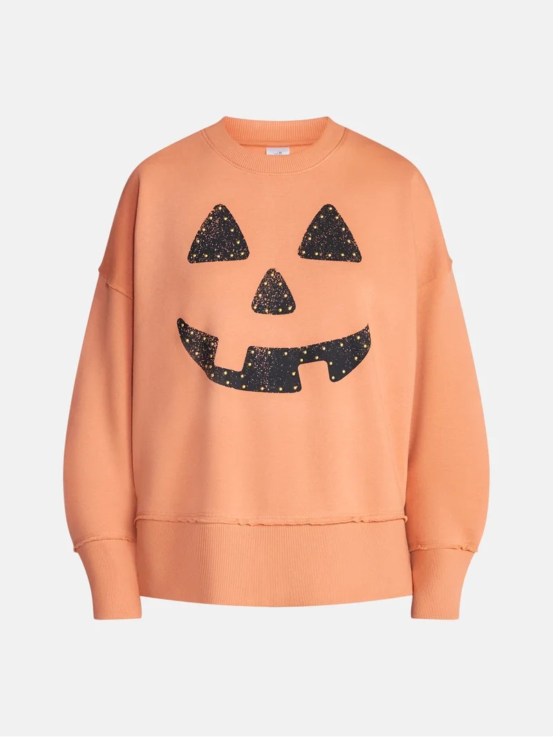 Women's Halloween Jack O Jewels Graphic Fleece from Way to Celebrate, Sizes S-4X | Walmart (US)
