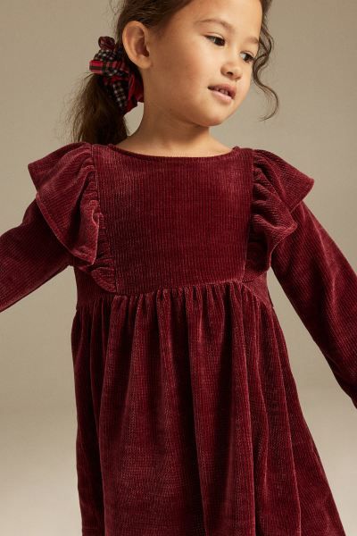 Flounce-trimmed Chenille Dress | H&M (US + CA)