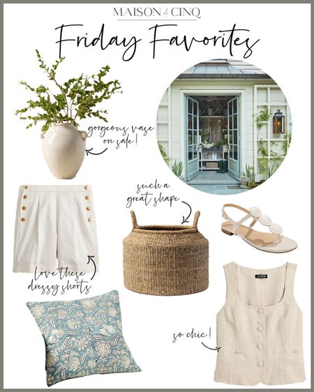 So many great finds for Friday Favorites today, and they’re mostly all on sale! Feminine white tops, cute shorts, baskets and vases I love, plus the chicest vests, sandals, and more!

#homedecor #summerdecor #summeroutfit #springoutfit #datenightoutfit #planter #throwpillow 

#LTKFindsUnder50 #LTKSeasonal #LTKHome
