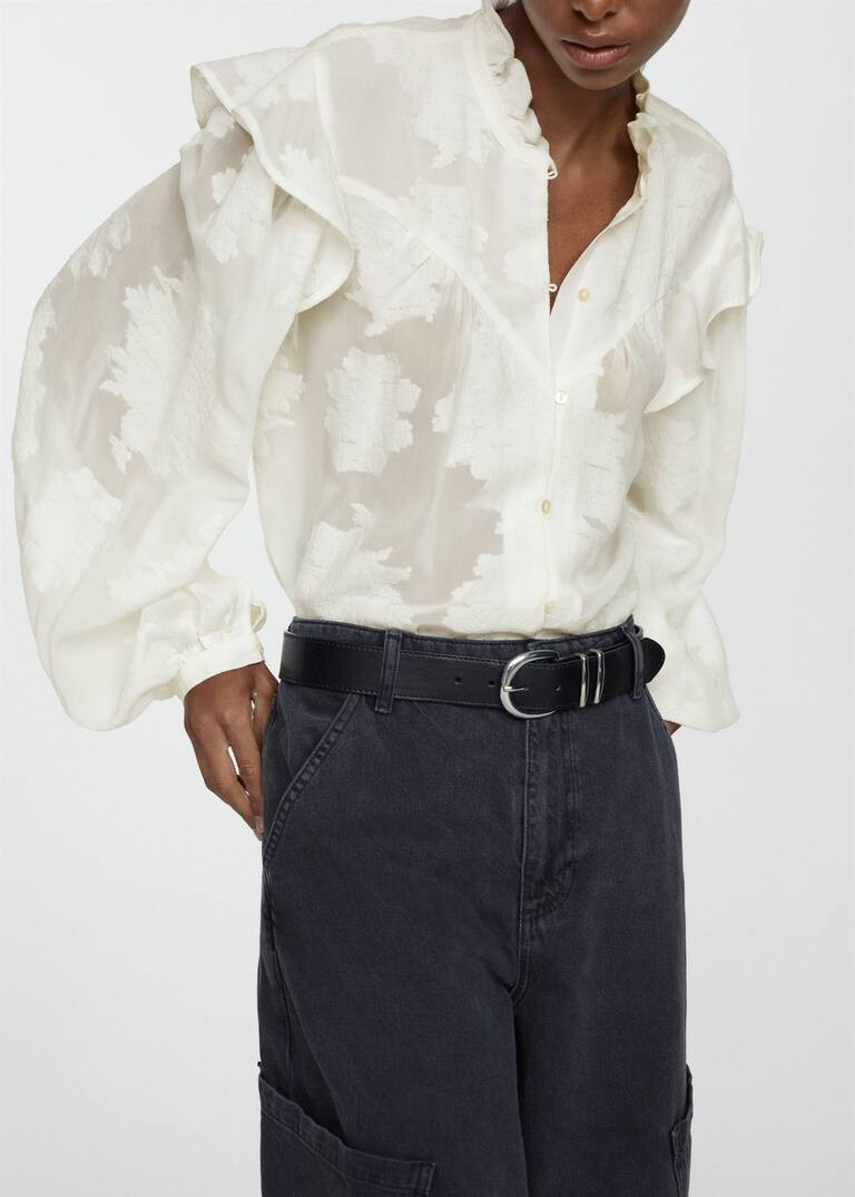 Floral embroidery blouse -  Women | Mango USA | MANGO (US)
