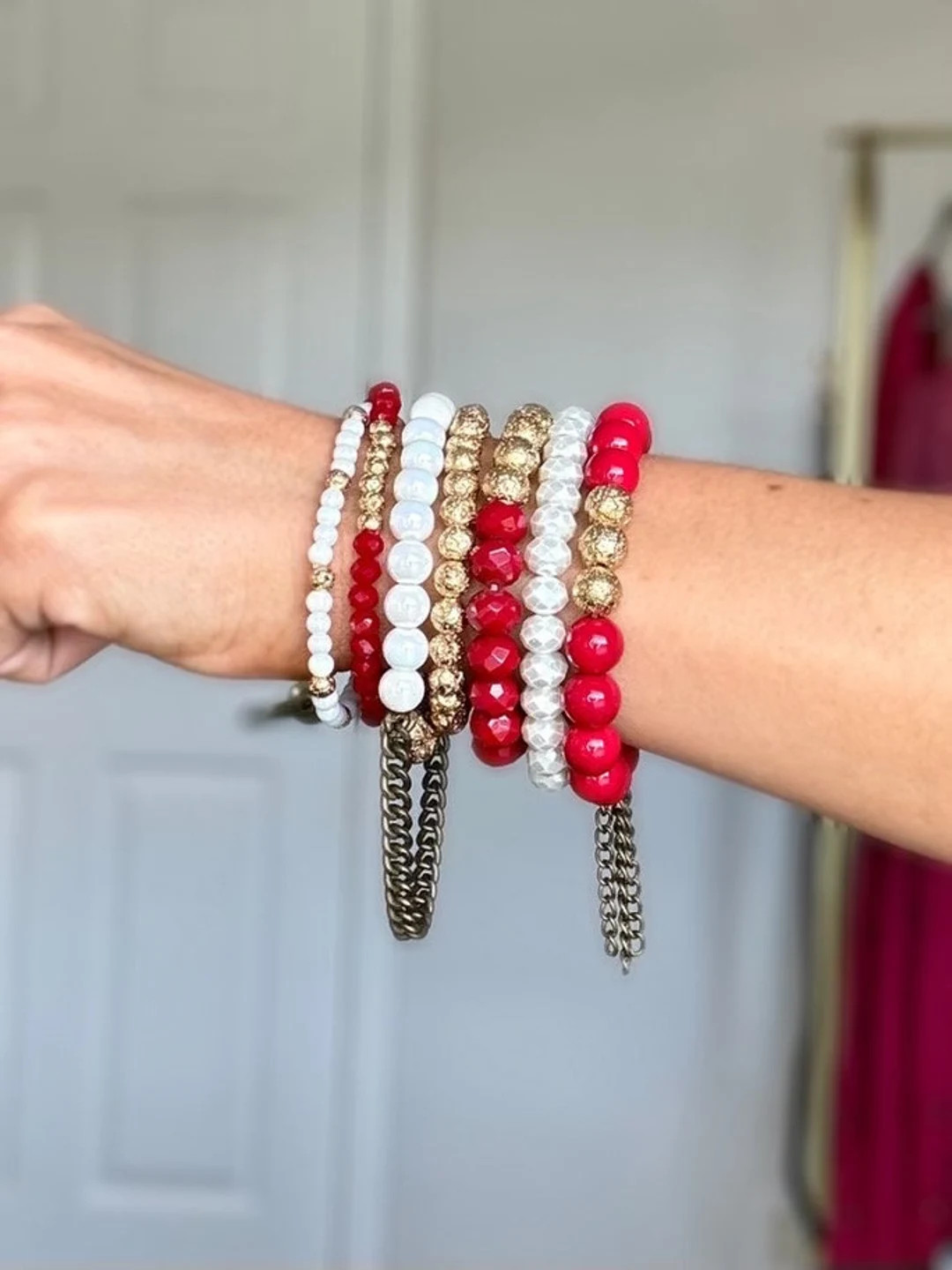 America, Bracelet 7 Stack, Patriotic, Bracelet Set, Handmade, Beaded Bracelets - Etsy | Etsy (US)