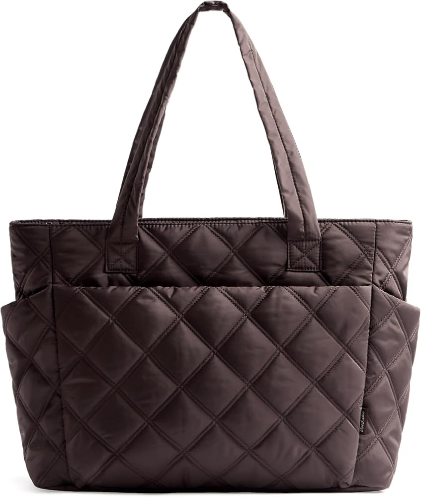 Tote Bag for Women, Lightweight Puffer Tote Work Bags with Compartments for Travel, Quilted Shoul... | Amazon (US)