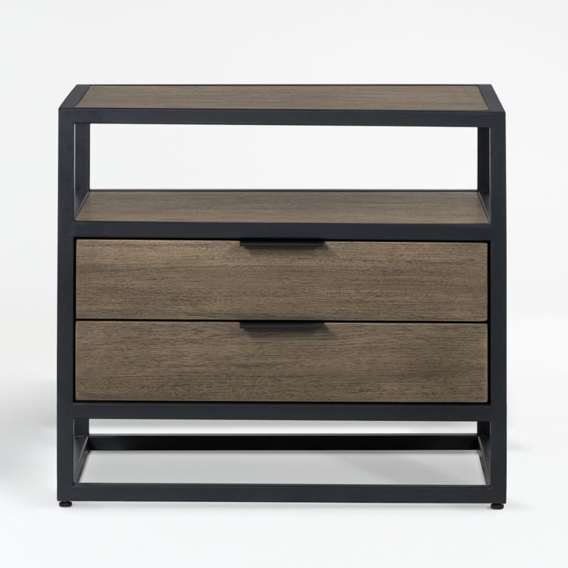 Oxford Shale 2-Drawer Nightstand + Reviews | Crate & Barrel | Crate & Barrel