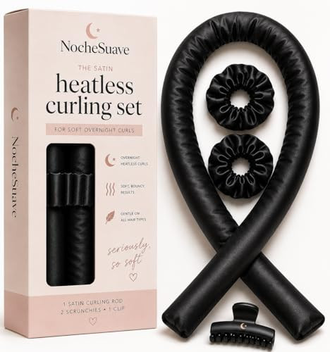 NocheSuave Heatless Curls Overnight Hair Curler, Satin Curling Rod Headband, Heatless Curlers to Sleep In, Soft No Heat Hair Curlers for Long & Medium Hair | Amazon (US)