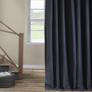 Exclusive Fabrics French Linen Lined Curtain Panel (50 X 108 - True Navy) | Bed Bath & Beyond