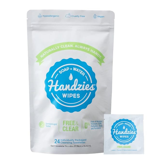 Amazon.com : Handzies Natural Soap and Water Hand Wipes, Hypoallergenic, Free and Clear, Individu... | Amazon (US)