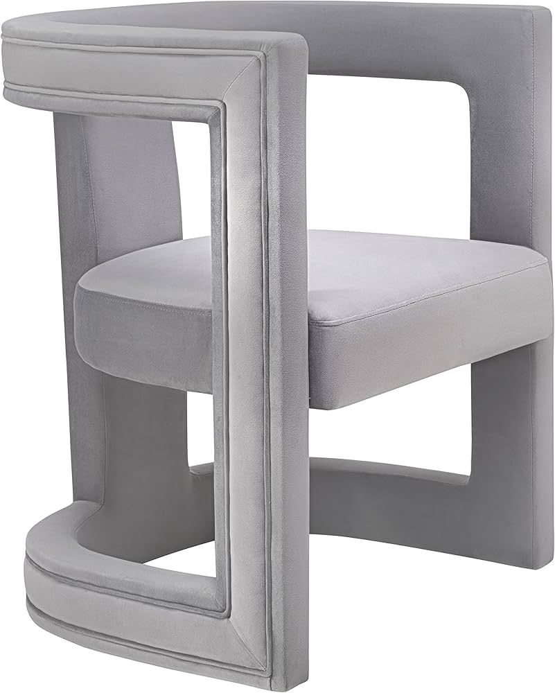 TOV Furniture ADA Accent Chair, Birch Wood and Velvet, Grey | Amazon (US)