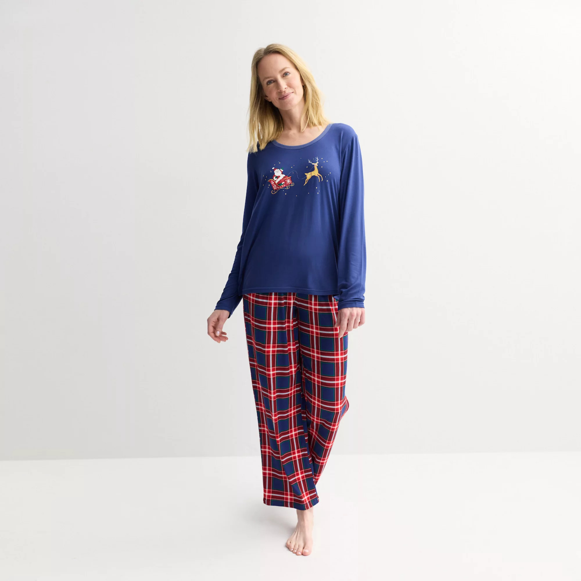 Women's Jammies For Your Families® Tolli Tartan Plaid Pajama Top & Pajama Bottoms Set | Kohl's