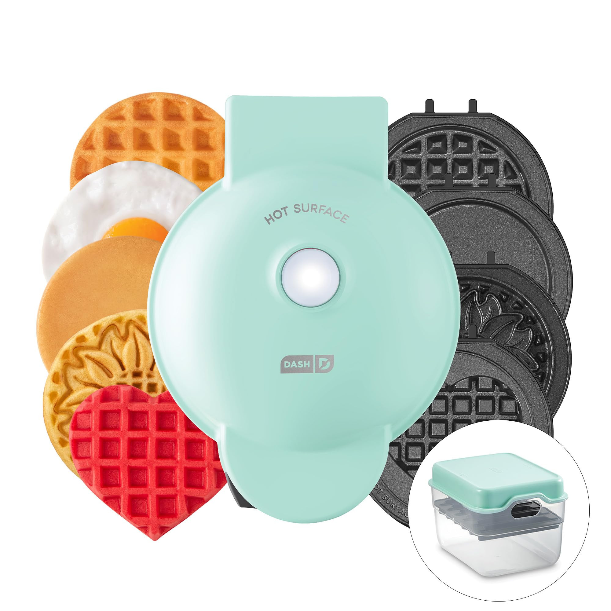 DASH Multimaker Mini System - Waffle Maker with Six 4” Removable Plates & Storage Case: Waffle ... | Amazon (US)