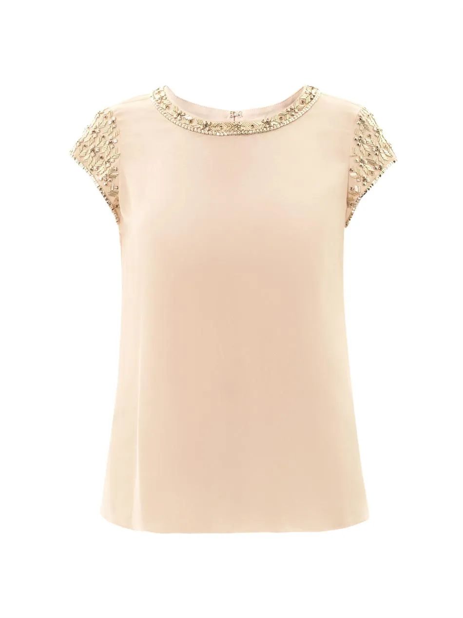 Embellished silk top | Matches (US)