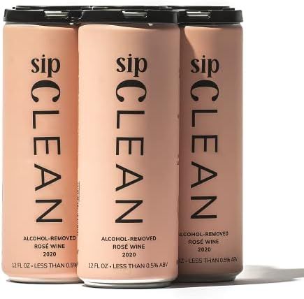 SipClean Low Alcohol Wine .5% Rosé 4 Pack - No Added Sugar Sparkling Wine Non Alcoholic Wine | Amazon (US)