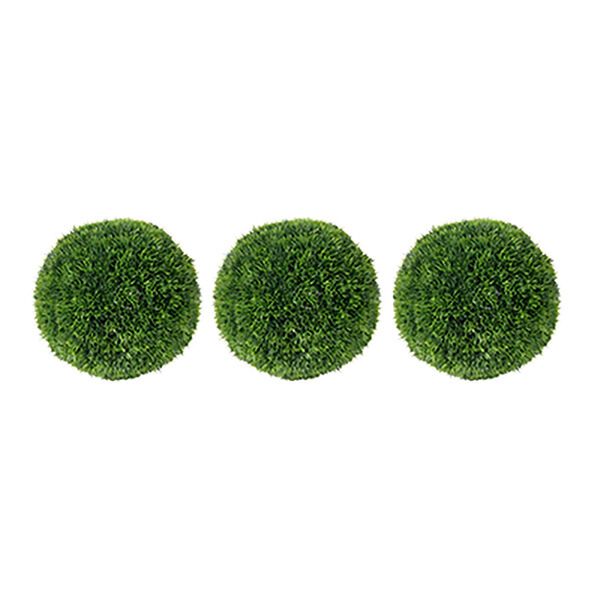 Shorn Green Grass Balls, Set of Three - (Open Box) | Bellacor
