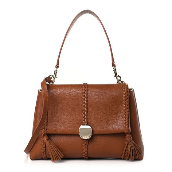 Grained Calfskin Medium Penelope Shoulder Bag Caramel | FASHIONPHILE (US)