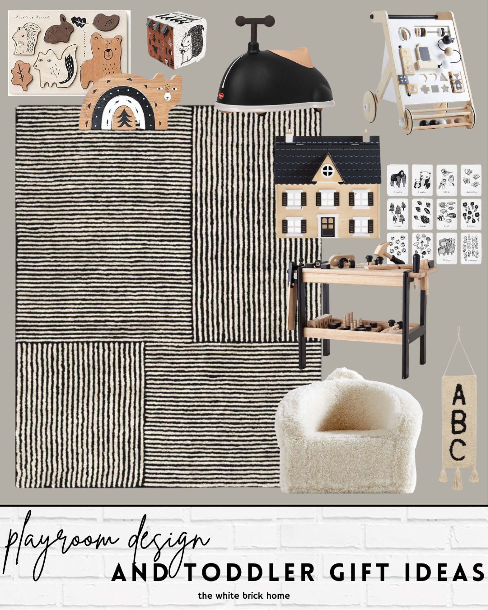 Fun and stylish gift ideas for a toddler or little one! 🖤

Gift guide toddler, playroom decor, playroom design, toddler gifts, crate and kids, Amazon gift ideas toddler, black and white playroom. 

#LTKbaby #LTKkids #LTKGiftGuide