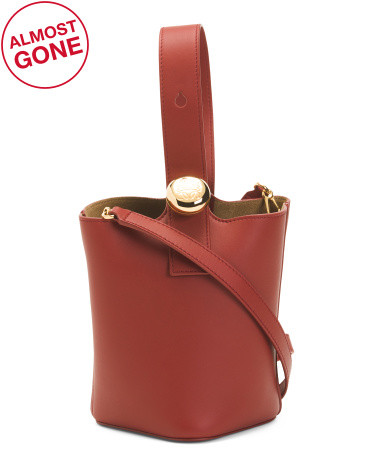 Made In Spain Leather Mini Bucket Crossbody | TJ Maxx