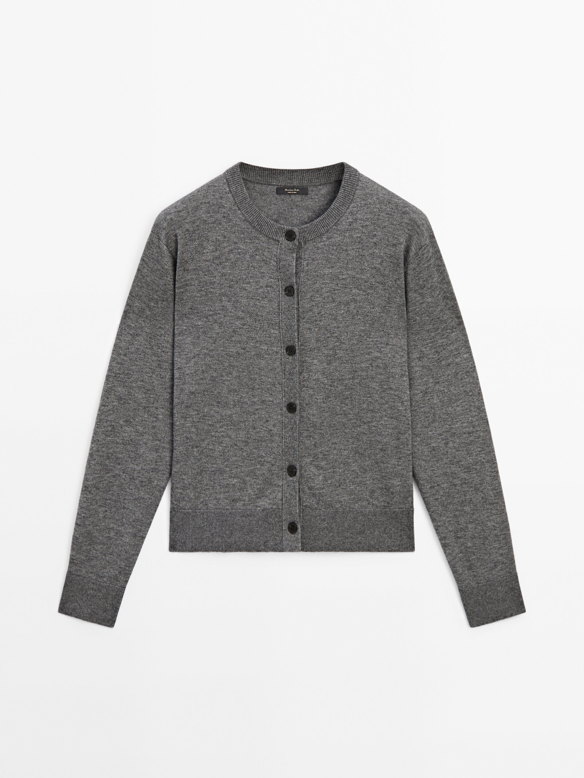 Crew neck knit cardigan | Massimo Dutti US