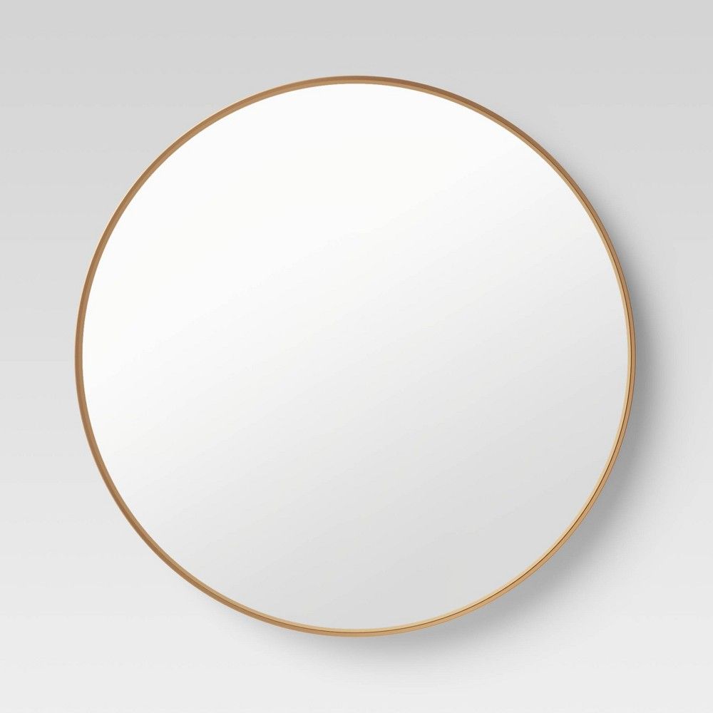 30"" Flush Mount Round Decorative Wall Mirror Gold - Project 62 | Target