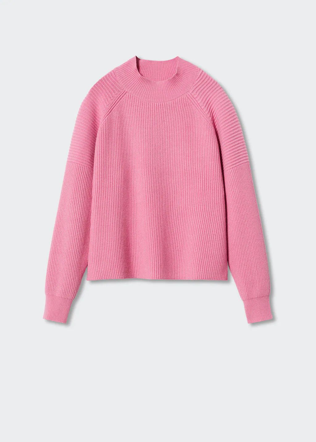 High collar ribbed knit sweater | MANGO (US)